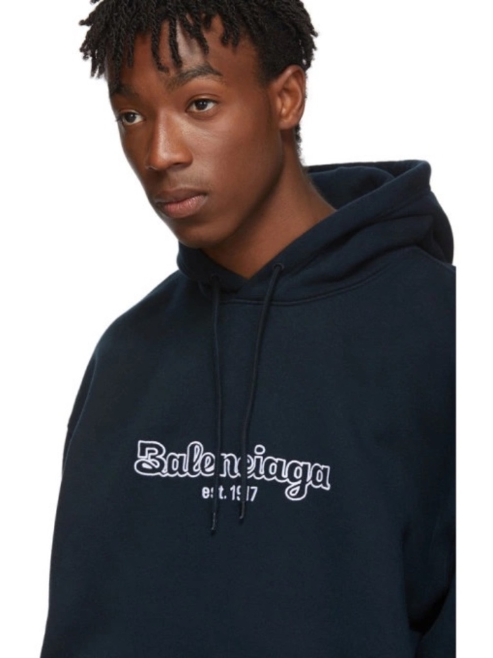 Balenciaga Black Est. 1917 Back Pulled Hoodie Size M Unisex Oversized